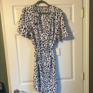 NWT! Stylish Black and White Polka Dot Dress